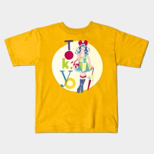 Geometric Tokyo Girl Kids T-Shirt